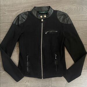 Lauren Ralph Lauren cotton jacket Black Faux Leather